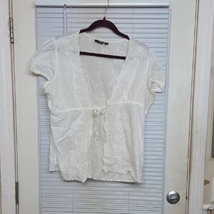 a.n.a White Eyelet Women's Blouse
